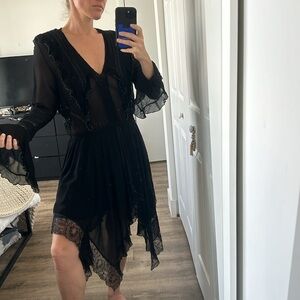 ANIYE BY Long Sleeve Ruffled Dress size M